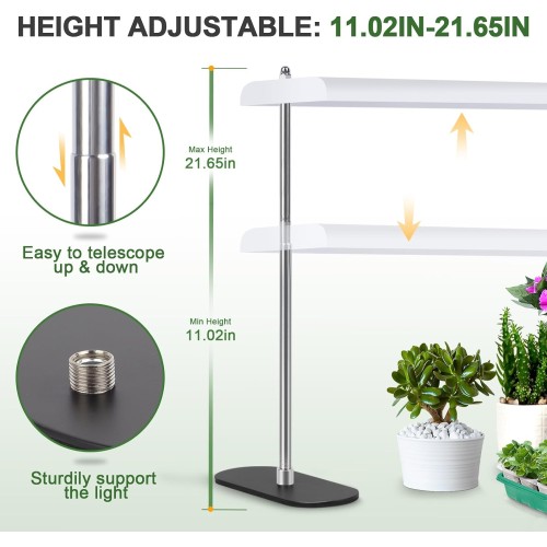 FOXGARDEN Grow Light Stand, 108 LEDs Plant Grow Lamp for Indoor Plants Full Spectrum, Auto 4/8/12H Timer, 6 Dimmable Levels, Height Adjustable, Iron Frame, Ideal for Seedling Veg Flower