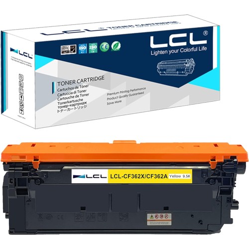 LCL Remanufactured Toner Cartridge Replacement for HP 508X CF362X 9500 Page M553 Printer M577 Printer M552dn M553dn M553n M553x MFP M577Z MFP M577dn MFP M577f MFP M577 M577c(1-Pack Yellow)