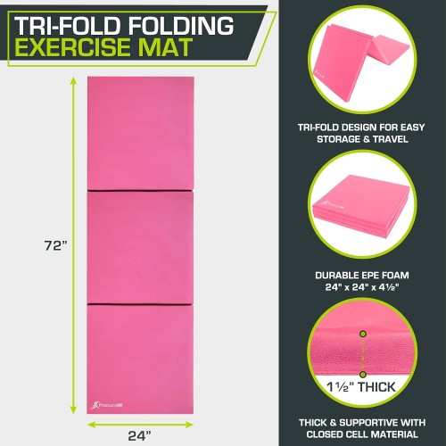 ProsourceFit Tri-Fold Folding Exercise Mat