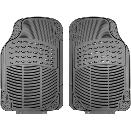 FH Group Car Floor Mats - Heavy-Duty Rubber Floor Mats for Cars, Universal Fit Full Set, Trimmable Automotive Floor Mats, ClimaProof Floor Mats For Most Sedan, SUV, Truck Floor Mats Gray