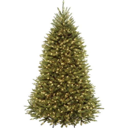 National Tree Company Pre-Lit Artificial Full Christmas Tree, Green, Dunhill Fir, Dual Color LED Lights, Includes Stand, 7.5 Feet, Dual Colored Lights