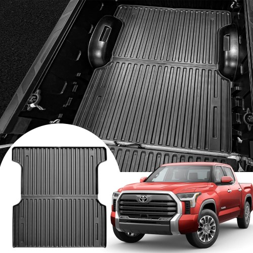 RefitEco Bed Mat Compatible with 2022 2023 2024 Tundra Exterior Accessories Rubber Trunk Bed Liner Heavy-Duty Cargo Mat All-Weather Protection (Only Fit CrewMax with 5.5ft Bed)