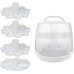 DIIRPPR 3-Tier Cake Carrier 24-Cupcake Holder with Locking Lid and Handle Potable Muffin Container Pie Cookies Organizer Box (White)