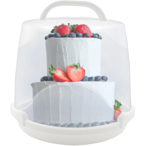 DIIRPPR 3-Tier Cake Carrier 24-Cupcake Holder with Locking Lid and Handle Potable Muffin Container Pie Cookies Organizer Box (White)