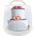 DIIRPPR 3-Tier Cake Carrier 24-Cupcake Holder with Locking Lid and Handle Potable Muffin Container Pie Cookies Organizer Box (White)