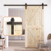 SKYSEN 6.6FT Single Sliding barn Door Hardware kit, Barn Door Track, 1/4” Thick Material- 4FT-13FT Available- Smooth and Quiet- Easy to Install- Black