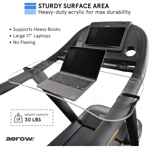 AEROW Treadmill Desk Attachment - Clear Treadmill Laptop Holder - Universal Fit 36" Treadmill Table & Exercise Workstation