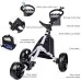 JANUS Golf Cart, Foldable Golf Push cart, Golf Bag cart，Golf Pull cart with Phone Holder and Storage Bag