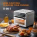 Trundlia 11-in-1 Air Fryer Oven 13QT Stainless Steel Air Fryer - Airfryer Combo Oven 1500W Large Capacity Multifunction Toaster Oven with Recipe & 6 Accessories ETL Certified