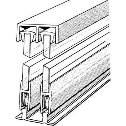 Sliding Door Track Assembly #14, Satin Clear Anodized