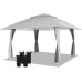 CROWN SHADES 13X13 Outdoor Pop Up Gazebo Base 10X10 Patio Gazebos Patented Center Lock Quick Setup Newly Designed Storage Bag Instant Canopy Tent with Mosquito Nettings(13x13, Grey)