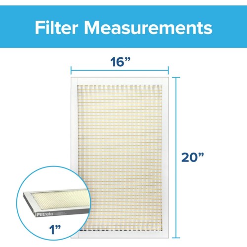 Filtrete 16x20x1 Air Filter, MPR 300, MERV 5, Clean Living Basic Dust 3-Month Pleated 1-Inch Air Filters,