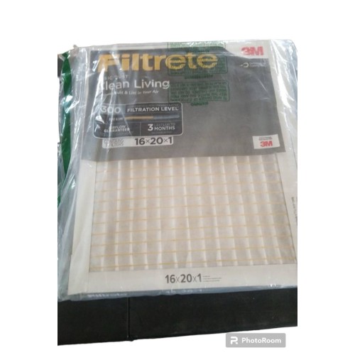 Filtrete 16x20x1 Air Filter, MPR 300, MERV 5, Clean Living Basic Dust 3-Month Pleated 1-Inch Air Filters,