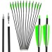 30 Inch Archery Carbon Arrows Hunting Practice Arrows Spine 500 with 4” Turkey Feather Target Practice Arrow for Compound and Recurve Bow