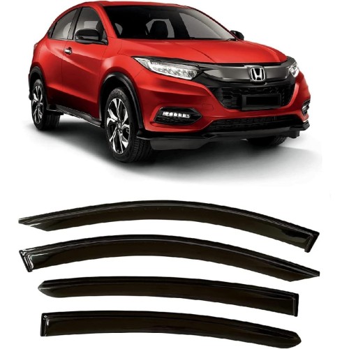 2016-2022 Tape-On Side Window Visor Deflectors for Honda HR-V Lx Ex Sport Ex-L HRV Smoke Tinted Rain Guards 2017 2018 2019 2020 2021