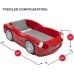 Step2 Roadster Toddler-to-Twin Bed, Crib to Twin Transition Race Car Bed, Adjustable, Ages 3+ Years Old, Easy Assembly, Red