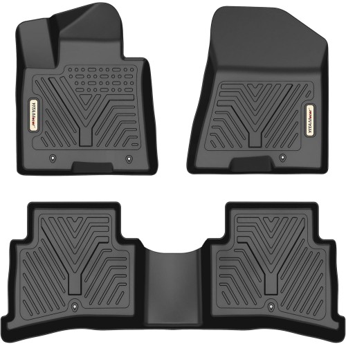 YITAMOTOR Floor Mats Compatible with 2017-2022 Kia Sportage / 2019-2021 Hyundai Tucson, Custom Fit Black TPE Floor Liners, 1st & 2nd Row All-Weather Protection