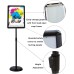 Adjustable Sign Holder Standing Floor Sign Stand for 8.5x11 inches,Both Vertical & Horizontal View Displayed,Snap-Open Frame with Safety Corner for School Church Business Show,Black