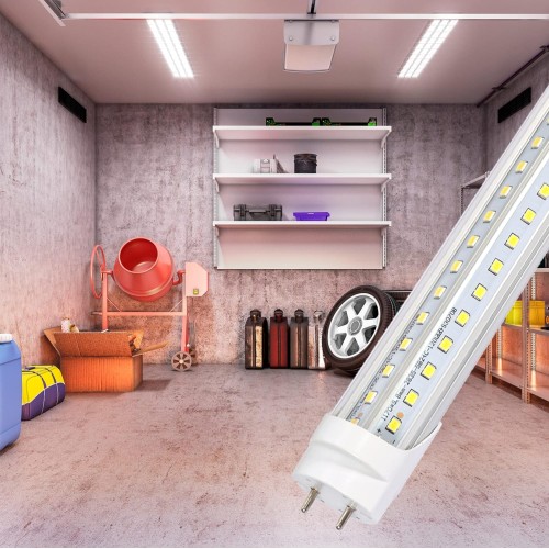 4FT LED Shop Light,T8 LED Tube Light 36W 4680 Lumens,6000K Daylight White,T8 T10 T12 Fluorescent Replacement Bulbs,Clear Cover, Bi-Pin G13 Base,Dual-End Powered, Ballast Bypass (12-Pack)