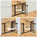 Extra Wide Baby Gate with Door Black-Large Walk Through Baby Gates for Stairs Pressure Mounted no Drill-Indoor Long Tension Metal Child Pet Safety Gate 81.89"-84.65" Wide