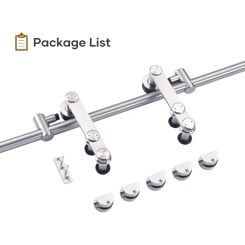 EaseLife 6.6 FT Stainless Steel Sliding Barn Door Hardware Track Kit,Heavy Duty,Anti-Rust Anti-Corrosion,Slide Smoothly Quietly,Easy Install (6.6FT Track Kit for 36"~40" Single Door)