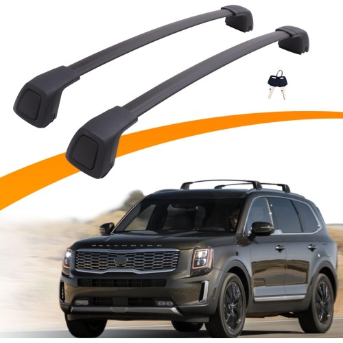 Snailfly Upgraded Roof Rack Cross Bars Fit for 2019-2024 Kia Telluride S SX SX-P EX Lockable Crossbars for Ski Kayak Bike Basket (Except X-Line and X-Pro)