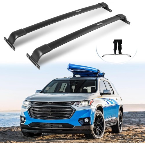 Heavy Duty 220LBS Cross Bars Roof Racks for 2022 2023 Chevy Chevrolet Traverse – All Aluminum Cross Rails for Canoe, Kayak, and Bike