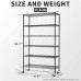 6-Tier Storage Shelf Heavy Duty Shelving Unit NSF Height Adjustable Metal Rack with Wheels for Laundry Bathroom Kitchen Garage Pantry Organization 2100 LBS Capacity-82*48*18 inch, (Black)