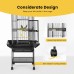 VIVOHOME 72 Inch Wrought Iron Large Bird Cage with Play Top and Stand for Parrots Lovebird Cockatiel Parakeets Black