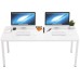 DlandHome 63 inches X-Large Computer Desk, Composite Wood Board School Desk, Decent and Steady Home Office Desk/Workstation/Table, BS1-160WW, White and White Legs, 1 Pack