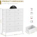 BOLUO White Dresser for Bedroom 10 Drawer Dressers & Chests of Drawers Tall Fabric Storage Tower with Drawer Organizers for Closet Kids and Adult Modern