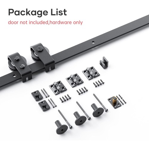 EaseLife 36" Bi-Folding Sliding Barn Door Hardware Track Kit for 2 Closet Door,Top Mount Roller,Heavy Duty,Slide Smoothly Quietly,Easy Install,Black,No Door (Track Length 40")