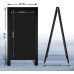 4 THOUGHT A-Frame Chalkboard 40" x 20", Chalk Board Sign Board Magnetic Sandwich Board Solid Pine Wood Freestanding Double-Sided Chalkboard Easel for Restaurant Cafe Shop Wedding Party, Black