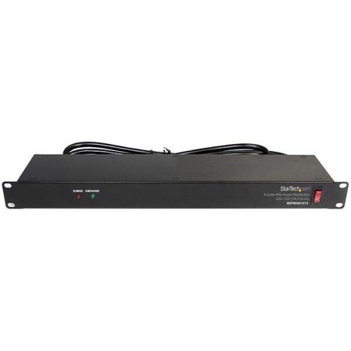 StarTech.com 19in 1U Rackmount 8 Outlet PDU Power Distribution Unit 125V 15A (12A UL)