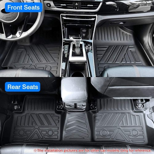 KUST Custom Fit Floor Mats Kicks All Weather Floor Mat Liners Front & Rear Car Mats Black Non-Slip