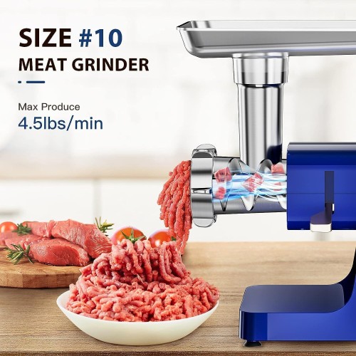 3000W Electric Meat Grinder, Sausage Maker Machine, Food Grinder with 3 Stainless Steel Sausage Stuffer Tube 3 Grinding Plates Hamburger Press Patty Maker Kubbe Kit for Home Kitchen, LH-319