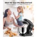 3-IN-1 Electric Stand Mixer, Facelle 6 Speed Kitchen Mixer with Pulse Button, Attachments include 6.5QT Bowl, Dishwasher Safe Beater,Dough Hook,Whisk,Splash Guard for Dough,Baking,Cakes,Cookie (Black)