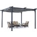 ABCCANOPY Patio Pergola 10x10 - Outdoor Sun Shade Canopy with Retractable Shade for Garden Porch Backyard (Dark Gray)