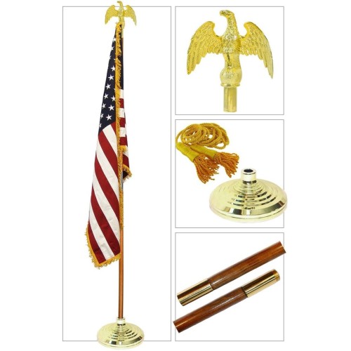 Valley Forge 7ft U.S. Indoor Flag Set