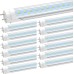 JESLED 4FT T8 LED Type B Tube Light Bulbs, 24W 5000K Daylight White, 3000LM, 4 Foot T12 LED Replacement for Flourescent Tubes, Ballast Bypass, Dual-end Power, Clear, Warehouse Shop Lights (12-Pack)