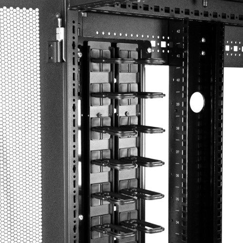 Vertical Cable Organizer with D-Ring Hooks - 40U - 6 ft.