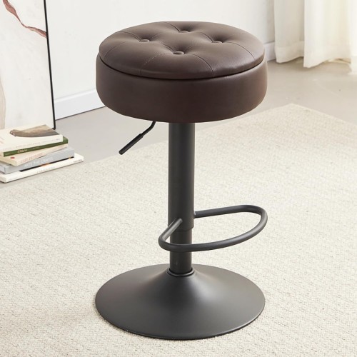 Storage Swivel Bar Stools Barstool Counter Height Bar Stools, Adjustable Stool Chair Barstools, Counter stools, Bar stools Dark Brown 