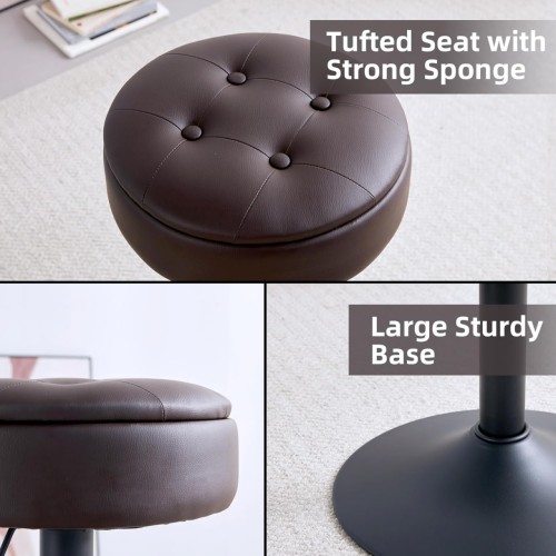 Storage Swivel Bar Stools Barstool Counter Height Bar Stools, Adjustable Stool Chair Barstools, Counter stools, Bar stools Dark Brown 