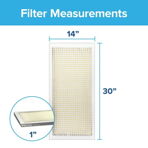 Filtrete 14x30x1 Air Filter, MPR 300, MERV 5, Clean Living Basic Dust 3-Month..