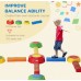 Outsunny 10pcs Kids Balance Beam, Balance Bridge with Non-slip Surface & Bottom, Stepping Stones for toddler, Balance Strength Coordination Training, Floor Game, Preschool Learning Toy, Multi-colored