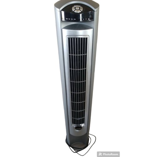 Lasko Oscillating Tower Fan, Quiet Fans with Remote, for Bedroom, Living Room, Office, Tower Fan with Remote, 3-Speed Timer, 42”, Silver T42951