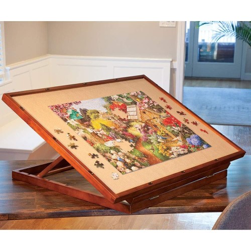 Bits and Pieces - Deluxe Swivel Puzzle Easel Board - Jigsaw Table Accessory - Non-Slip Felt Work Surface with Cover