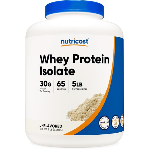 Nutricost Whey Protein Isolate (Unflavored) 5LBS