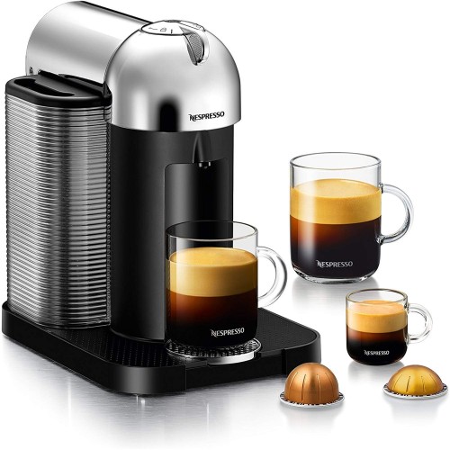 Nespresso Vertuo Coffee and Espresso Machine by Breville,5 Cups, Chrome