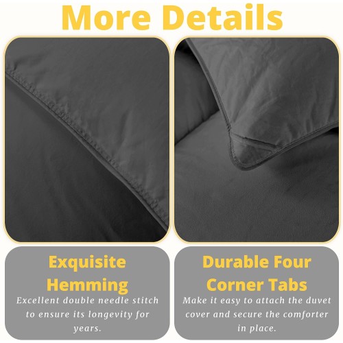 ELNIDO QUEEN® Goose Feather Down Comforter California King Size Duvet Insert Luxury Luxurious Hotel Comforter 100% Cotton Cover All Season 104x96 Inch